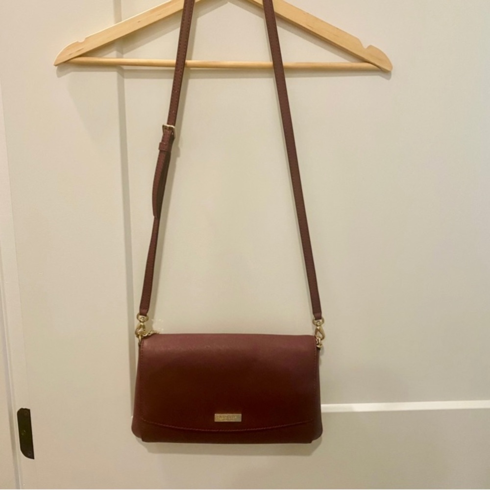 Kate Spade Maroon Gold Chain Crossbody Bag